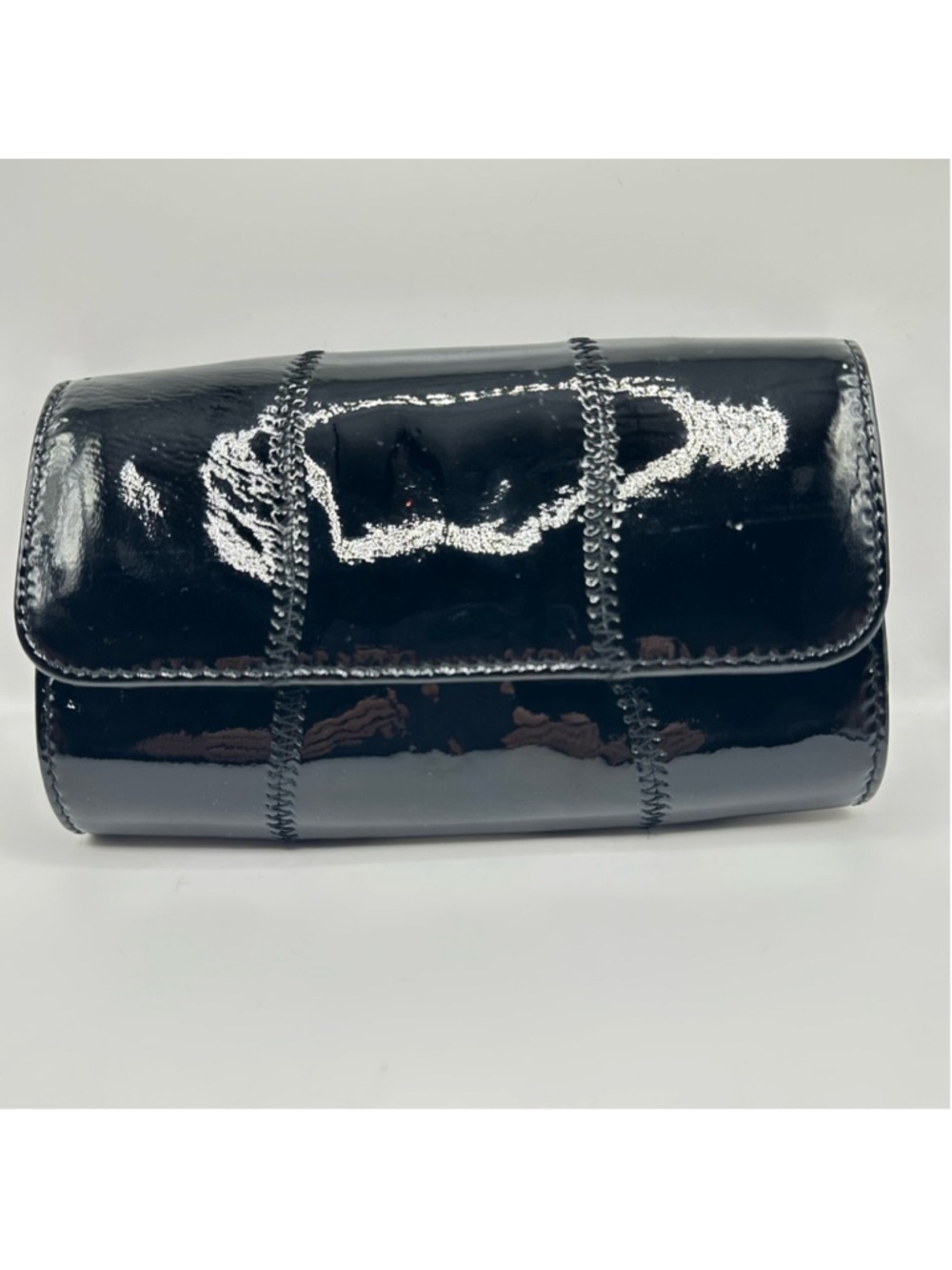 Saks Fifth Avenue X Carlos Falchi Womens Black Magnet Clutch Bag Makeup Bag - Picture 11 of 14